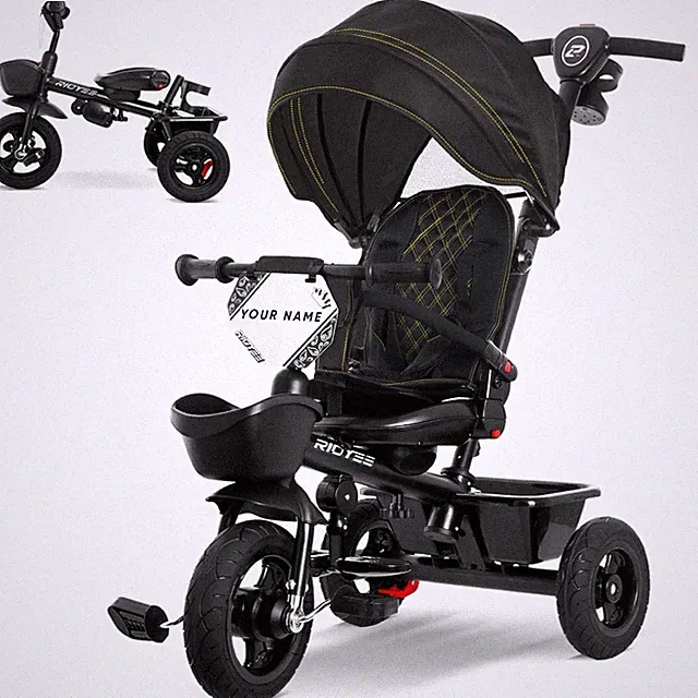 RIDYEE 7-in-1 Tricycle for 18 Months to 5 Years, All-Terrain Rubber Tires, Du...